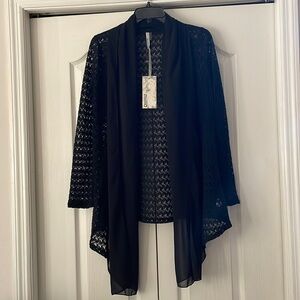 BLACK crochet jacket M, new.